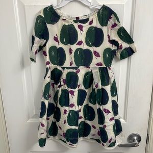 Girls scoop neck dress with apples on it size 7